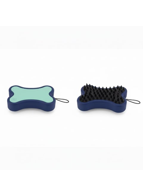 Silicone Dog Bath Brush & Massage Scrubber - Ergonomic Bone-Shaped Design - Deep Cleaning & Fur Deshedding Tool