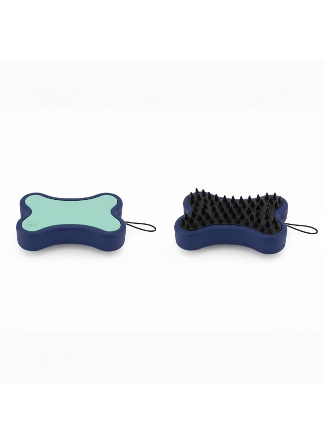 Silicone Dog Bath Brush & Massage Scrubber - Ergonomic Bone-Shaped Design - Deep Cleaning & Fur Deshedding Tool - Image 1