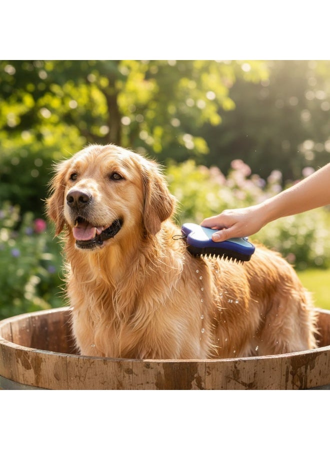 Silicone Dog Bath Brush & Massage Scrubber - Ergonomic Bone-Shaped Design - Deep Cleaning & Fur Deshedding Tool - Image 5