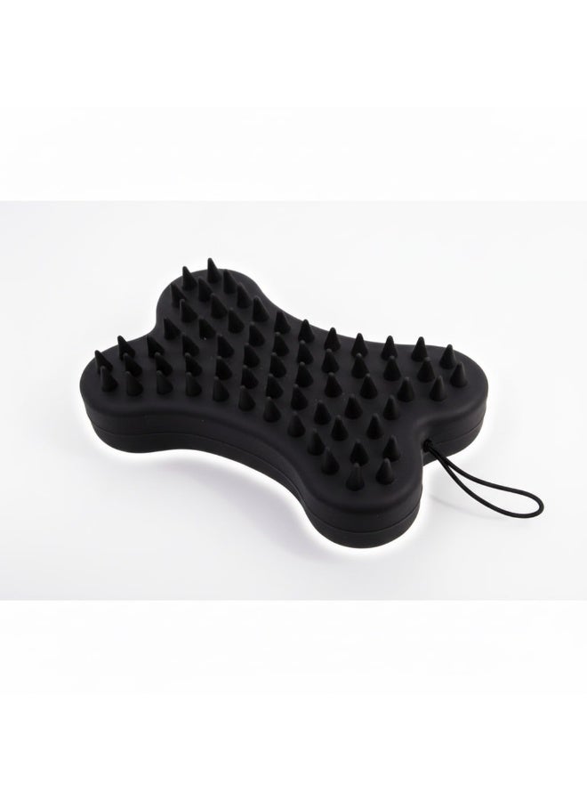 Silicone Dog Bath Brush & Massage Scrubber - Ergonomic Bone-Shaped Design - Deep Cleaning & Fur Deshedding Tool - Image 3