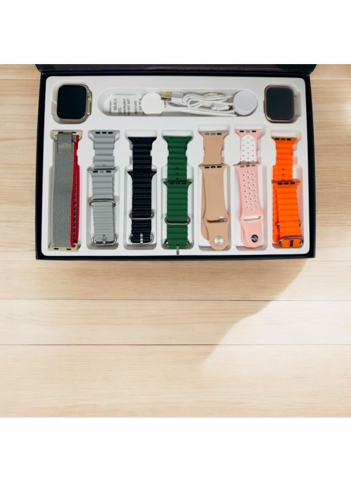 micro speed - Wearables Pack of 2 Watches Full Screen Ultra Smartwatch Witness to Love Couple's Edition with 7 Stylish Bands - Image 1