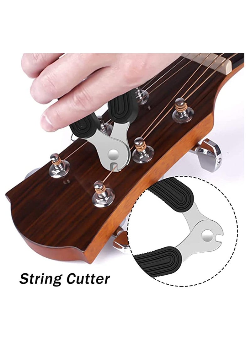 Generic 1pc Built-in String Cutter, Professional Guitar Restringing Tool for Peg Winder Bridge Pin Puller and String Clippers, Guitar String Winder and Cutter, Fit to Guitars Bass Ukulele and Mandolin (Black)  - Image 5