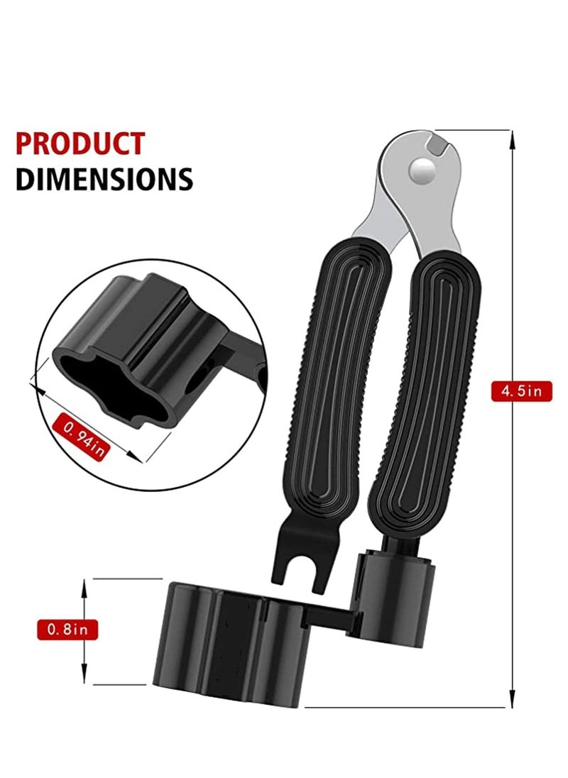 Generic 1pc Built-in String Cutter, Professional Guitar Restringing Tool for Peg Winder Bridge Pin Puller and String Clippers, Guitar String Winder and Cutter, Fit to Guitars Bass Ukulele and Mandolin (Black)  - Image 2
