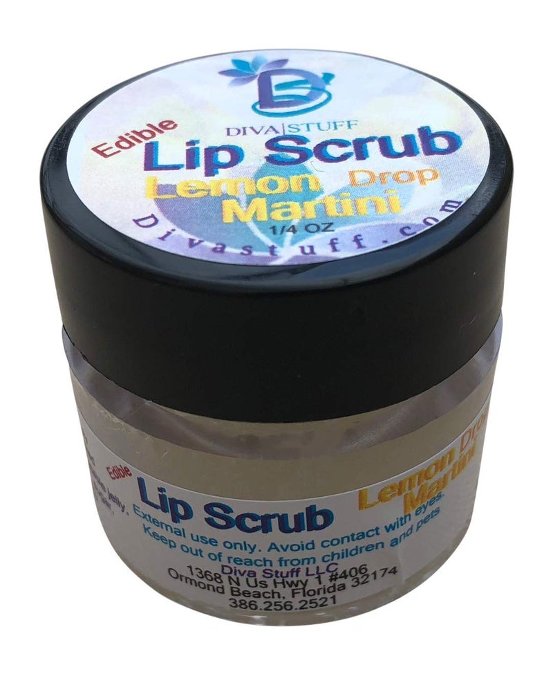Diva Stuff Ultra Hydrating Lip Scrub for Soft Lips Gentle Exfoliation Moisturizer Conditioner Lemon Drop Martini oz Made in the USA