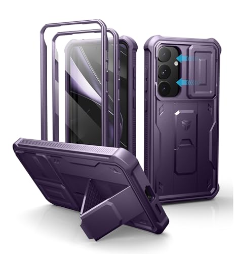 Dexnor for Samsung Galaxy S25 Plus Case with Builtin Slide Camera Cover Screen Protector KickstandHeavyDuty Shockproof Rugged Case FullBody Bumper Cover for Galaxy S25 Plus2025Phantom Purple - Image 1