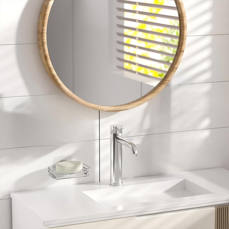 Punch-free Viscose Soap Dish One-second Installation Drain Soap Rack Suitable for Bathroom Bathtub Kitchen Sink Easy to Clean Transparent  2PCS - Image 5