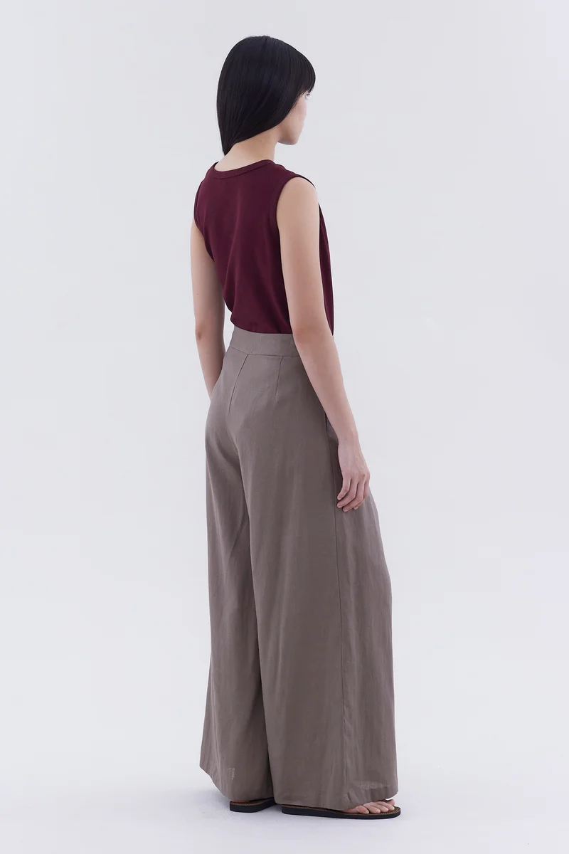 ذا اديتورز ماركت Portia High-Rise Double Pleat Pants