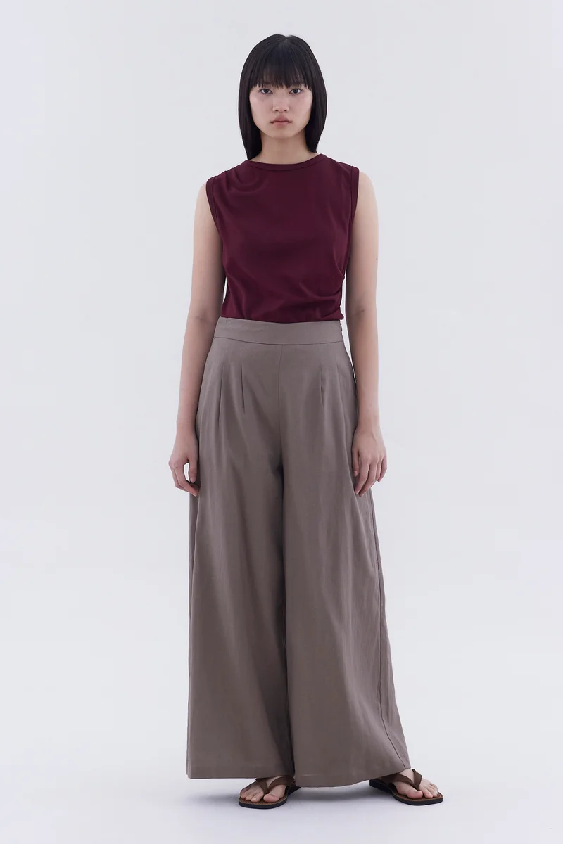 ذا اديتورز ماركت Portia High-Rise Double Pleat Pants