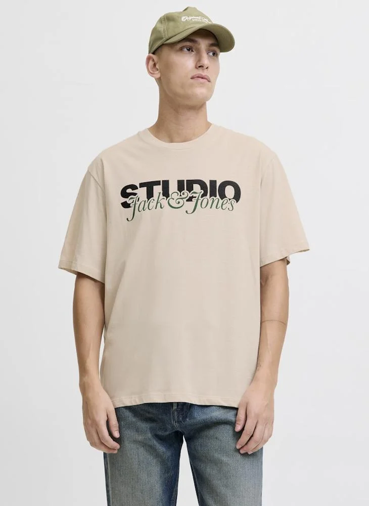 JACK & JONES Text Print Regular Fit T-Shirt