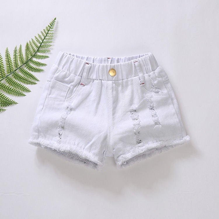 Girls Shorts 2025 Summer Korean Style Thin Slim Denim Pants Fashionable Ripped Casual Pants Girls Fashionable Outer Wear - Image 5