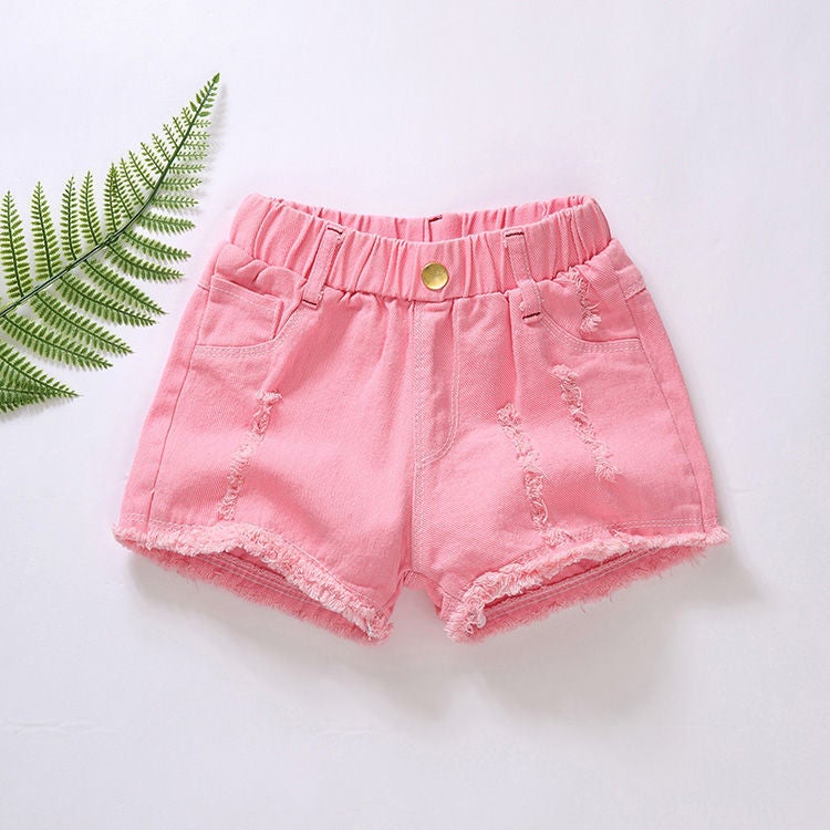 Girls Shorts 2025 Summer Korean Style Thin Slim Denim Pants Fashionable Ripped Casual Pants Girls Fashionable Outer Wear - Image 3