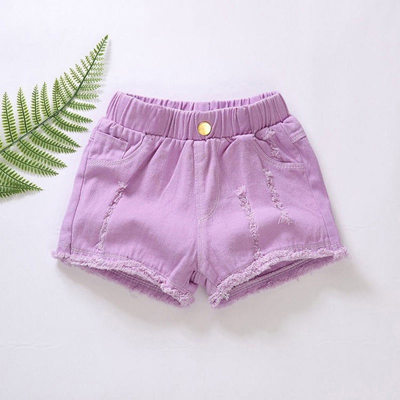 Girls Shorts 2025 Summer Korean Style Thin Slim Denim Pants Fashionable Ripped Casual Pants Girls Fashionable Outer Wear - Image 4