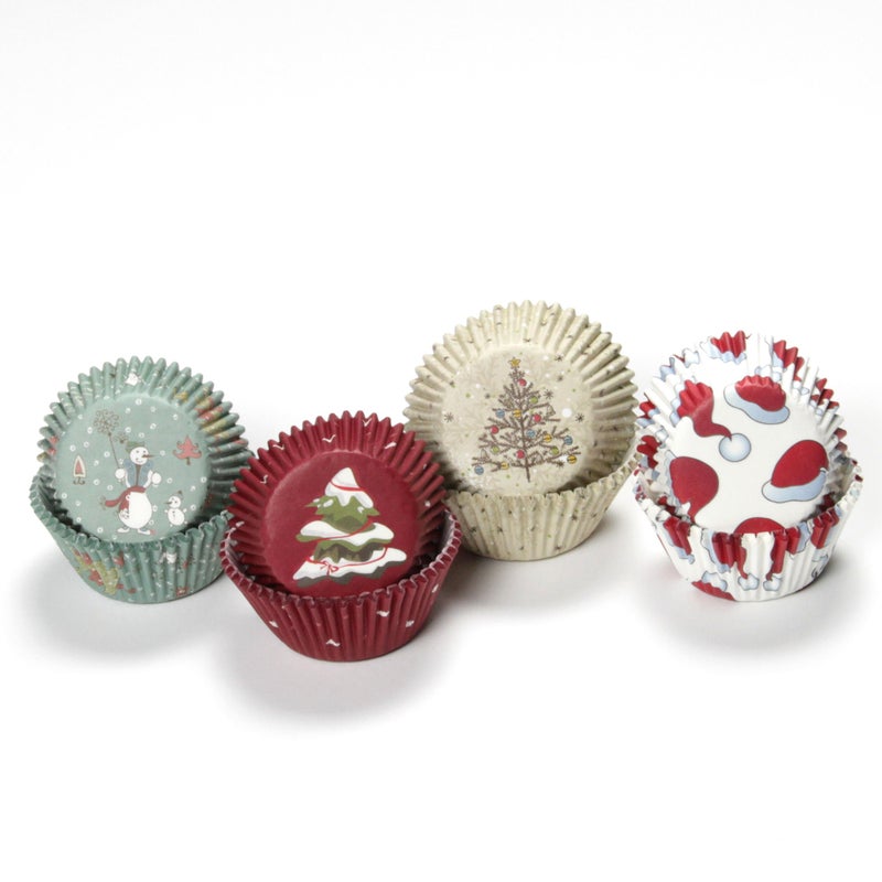شيف كرافت مجموعة أكواب خبز بطبعة قبعة سانتا مكونة من 50 قطعة - Image 2