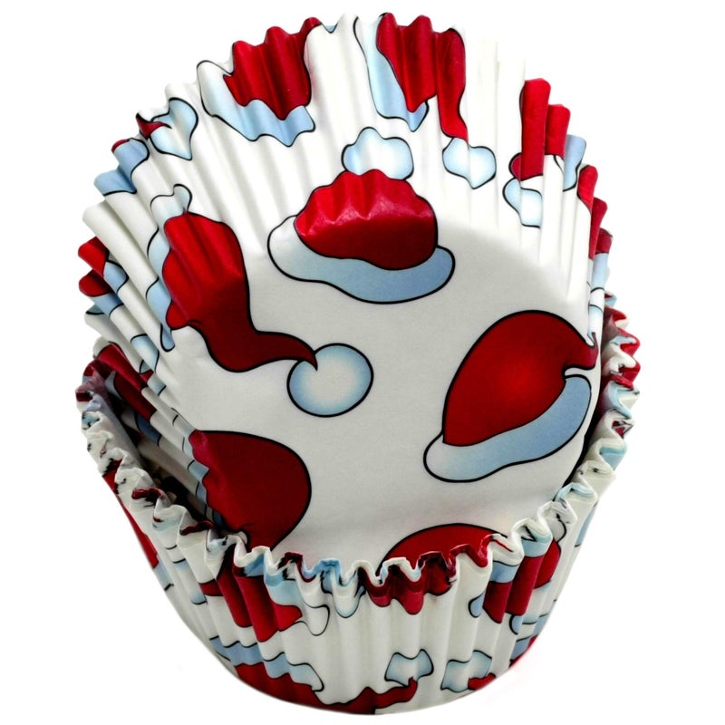 شيف كرافت مجموعة أكواب خبز بطبعة قبعة سانتا مكونة من 50 قطعة - Image 1