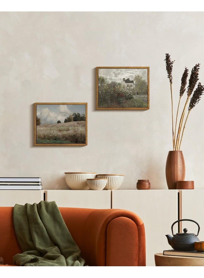 InSimSea Framed Canvas Wall Art Vintage Decor, Monet Flower Garden Painting Prints, Vintage Room Decor, Wall Decor Living Room Bedroom Kitchen Office Room Decor, 8"x10" - Image 4