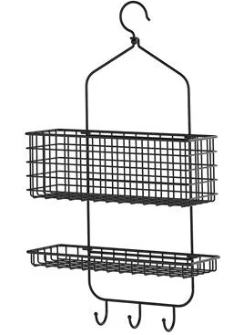 Ikea Blecksjön Shower Basket Black 31 x 56 cm