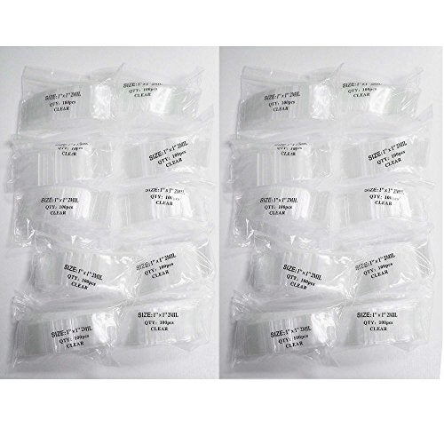 iMBAPrice 2000 - (1'' x 1'') Clear Reclosable Zipper Bags, Total 2000 Bags - Image 1