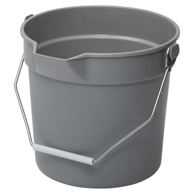 Winco HeavyDuty Plastic BucketUtility Pail with Pour Spout 10 Quarts Gray - Image 2