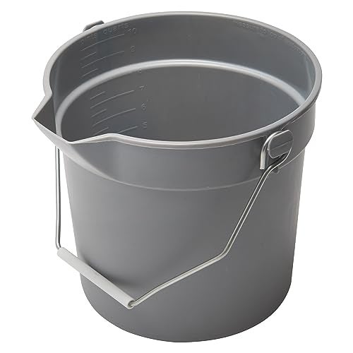 Winco HeavyDuty Plastic BucketUtility Pail with Pour Spout 10 Quarts Gray - Image 3