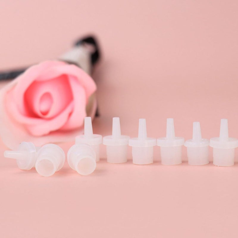 Homoyoyo 100 Pcs Eyelash Glue Bottle Plug Refillable Glue Extender Tips Anti-blocking Replacement Nozzle for Grafting Lash Extensions Home Use - Image 4