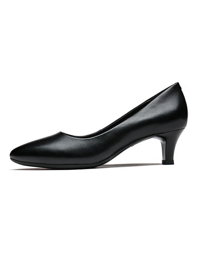 RED DRAGONFLY Hongqingting Women's Shoes, Spring And Summer Commuter Leather Shoes, Shallow Mouth Thin Heel Pumps, Formal Pointed High Heels, Wdb9247 Black, Size 35 - Image 3