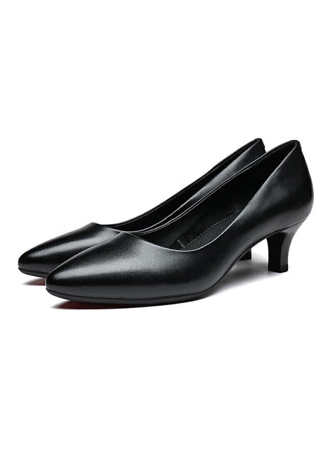 RED DRAGONFLY Hongqingting Women's Shoes, Spring And Summer Commuter Leather Shoes, Shallow Mouth Thin Heel Pumps, Formal Pointed High Heels, Wdb9247 Black, Size 35 - Image 5