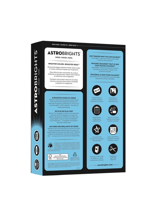 Neenah Astrobrights 30% Recycled Bright Color Paper 8 1/2In X 11In 24 Lb Fsc Certified Lunar Blue Ream Of 500 Sheets 21528 - Image 3