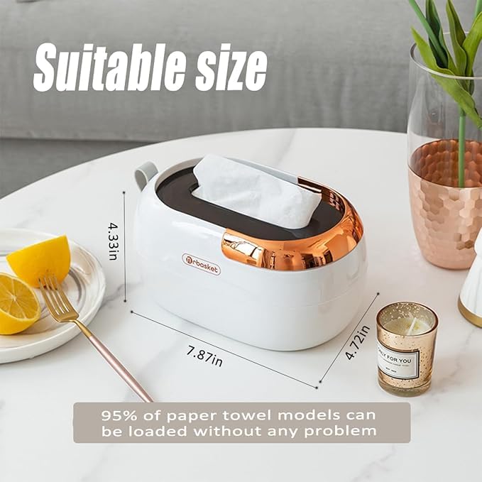 KRLZ Tissue Box Cover,Facial Tissue Dispenser,Tissue Box Holder,Tissue Box Spring,Built-in Spring, can be Hung,Perfect for Iving Room Bathroom Kitchen Bedroom Office - Image 5