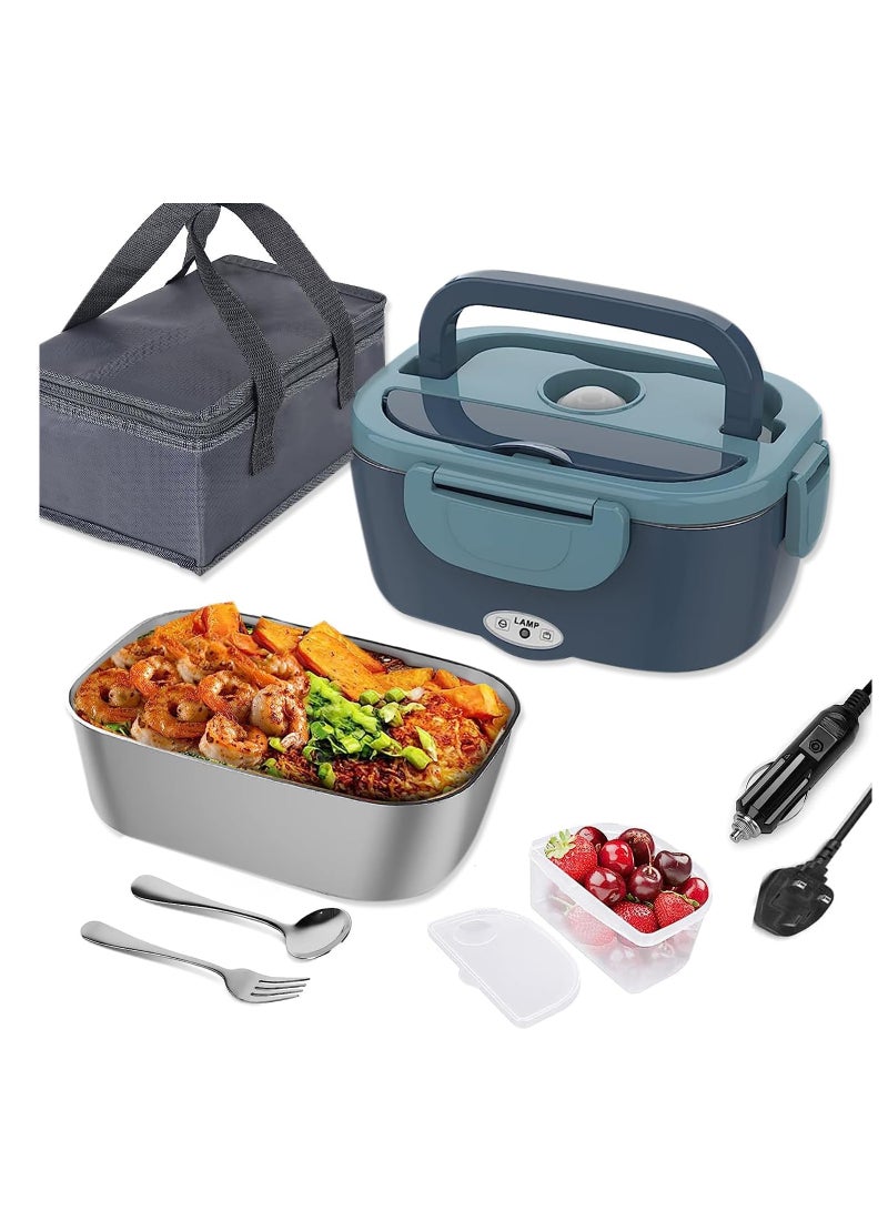 Electric Lunch Box Food Heater Bento Box, 3 in 1 Portable Warmer Leakproof Heated Box for Adults, 12V 24V 220V Heating Microwave for Car Home with 1.5L Removable Stainless Steel Container  - Image 1