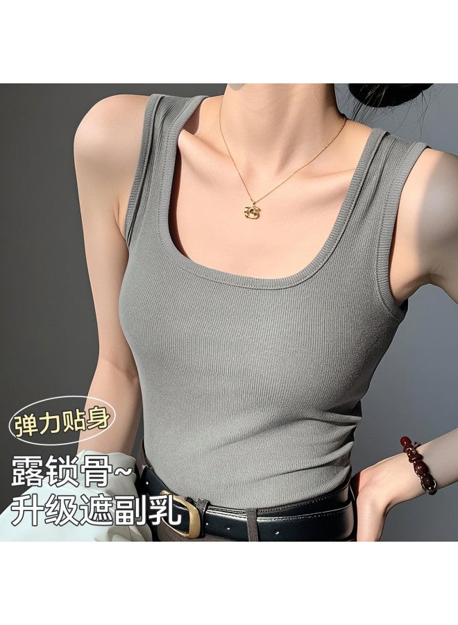 MIIOW Wire-Free Bra, Mulberry Silk Rib-Knit Camisole Tank Top, Fashionable Backless Women'S Undershirt - Image 3