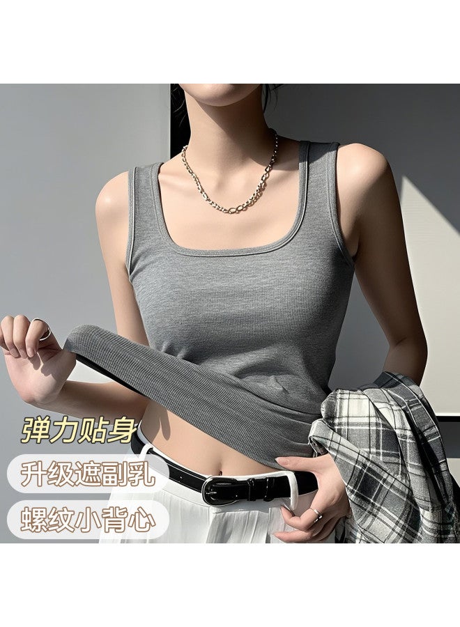 MIIOW Wire-Free Bra, Mulberry Silk Rib-Knit Camisole Tank Top, Fashionable Backless Women'S Undershirt - Image 2