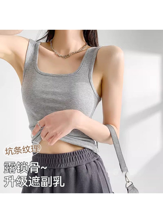 MIIOW Wire-Free Bra, Mulberry Silk Rib-Knit Camisole Tank Top, Fashionable Backless Women'S Undershirt - Image 4