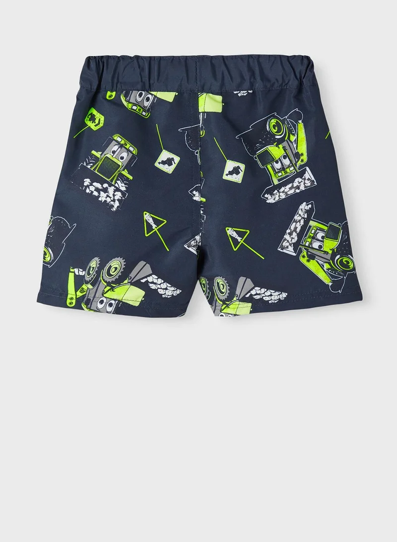 NAME IT Kids Road Roller Print Swim Shorts