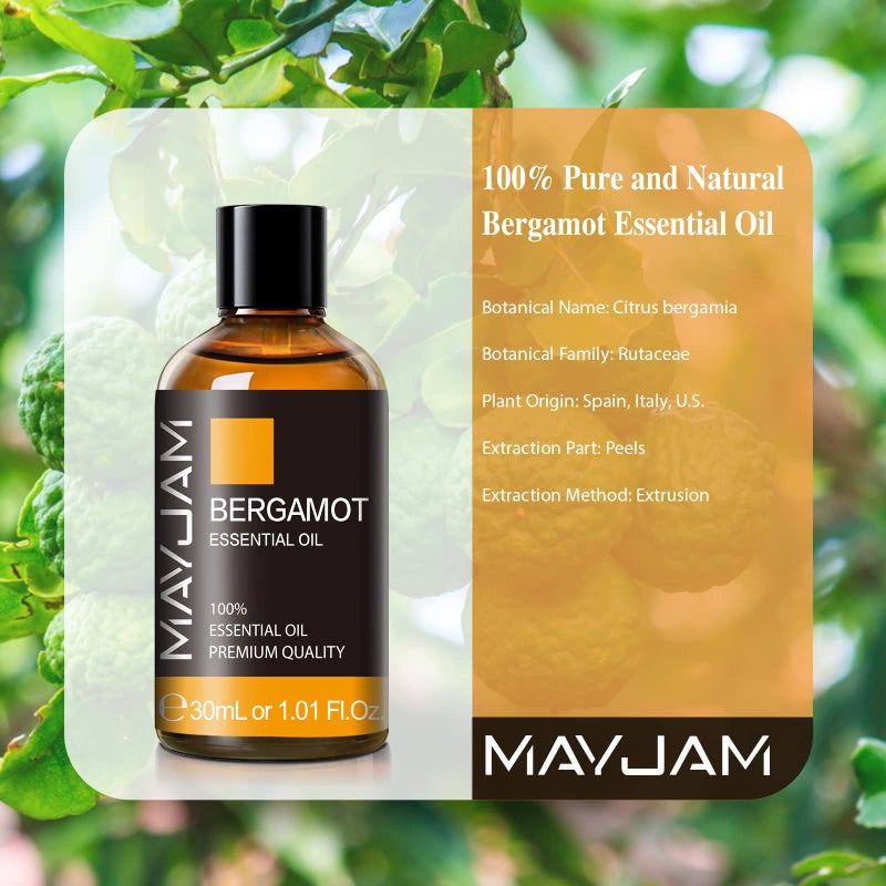 MAYJAM Bergamot Essential Oil 30ml/1.01fl.oz, MAYJAM Premium Bergamot Oils for Diffuser, Soap Making, Candle Making, Long Lasting Scents - Image 3