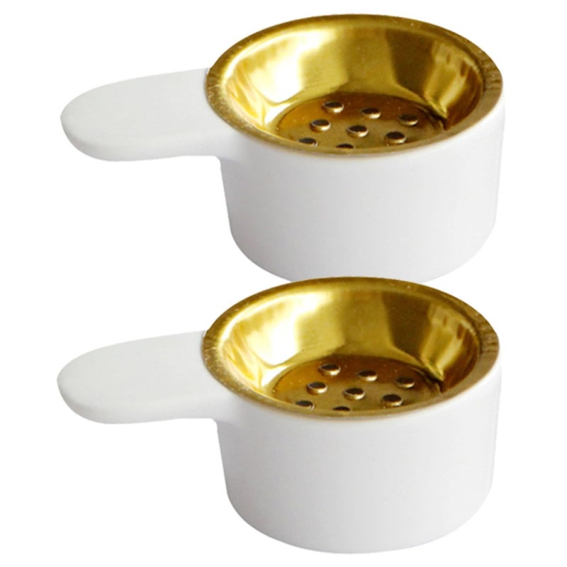 White Ceramic Handheld Incense Burner Compact Home Table Decor Aromatherapy Censer - Image 2
