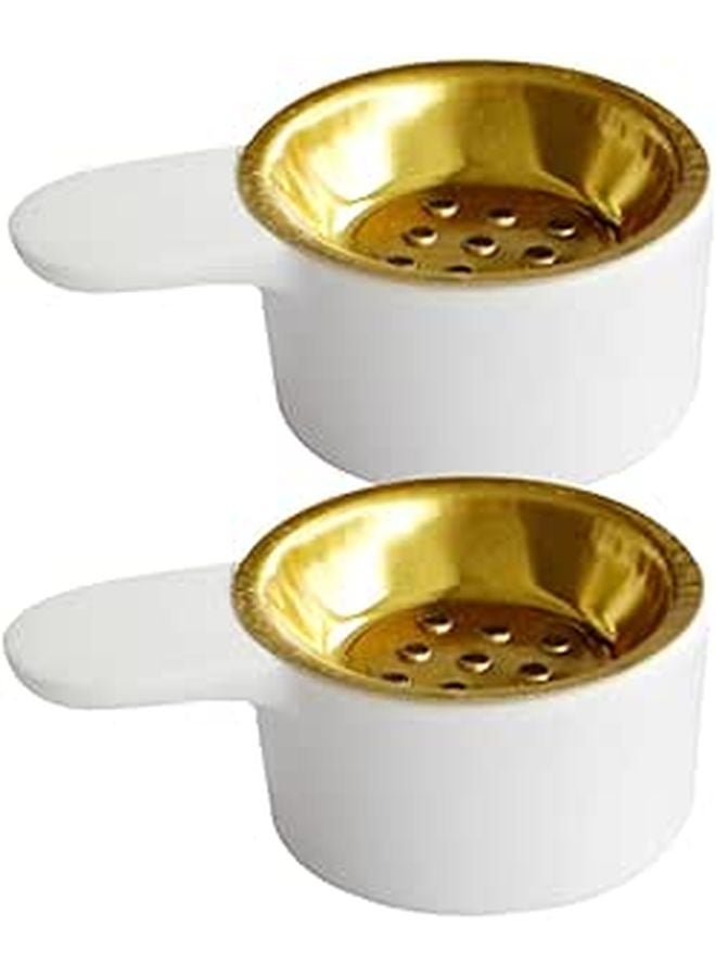 White Ceramic Handheld Incense Burner Compact Home Table Decor Aromatherapy Censer - Image 1