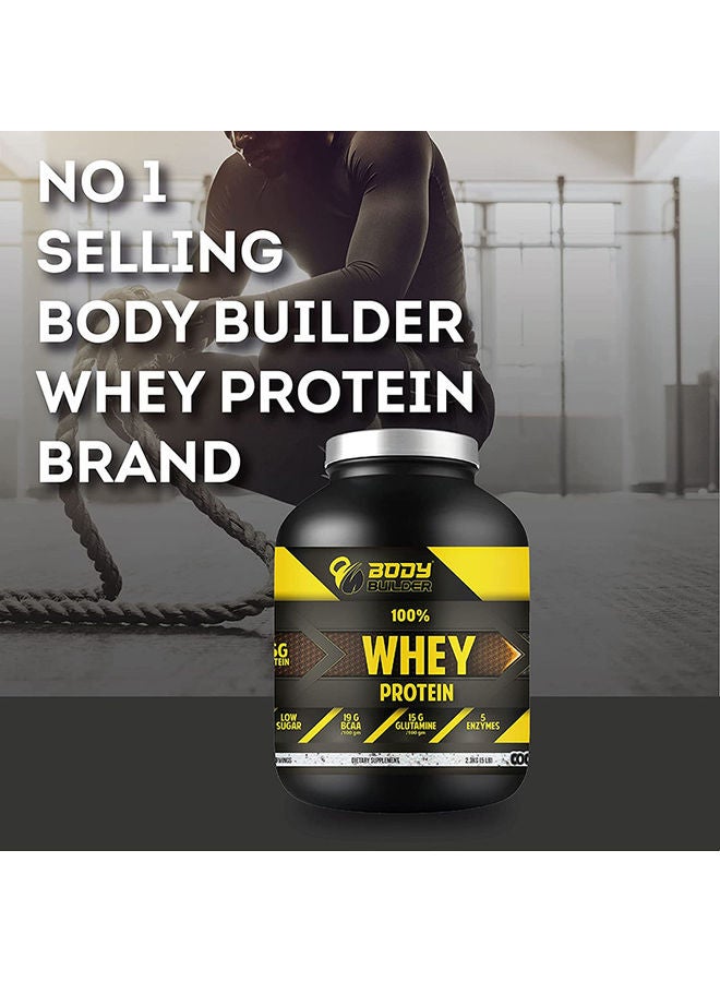 بودي بيلدر مسحوق بروتين مصل اللبن بنكهة الفانيليا - 5 أرطال (25 غ بروتين لكل مغرفة) | يحتوي على الأحماض الأمينية المتشعبة السلسلة، والجلوتامين، والإنزيمات الهاضمة | منخفض السكر، مناسب لحمية الكيتو، ومناسب للنباتيين - Image 2