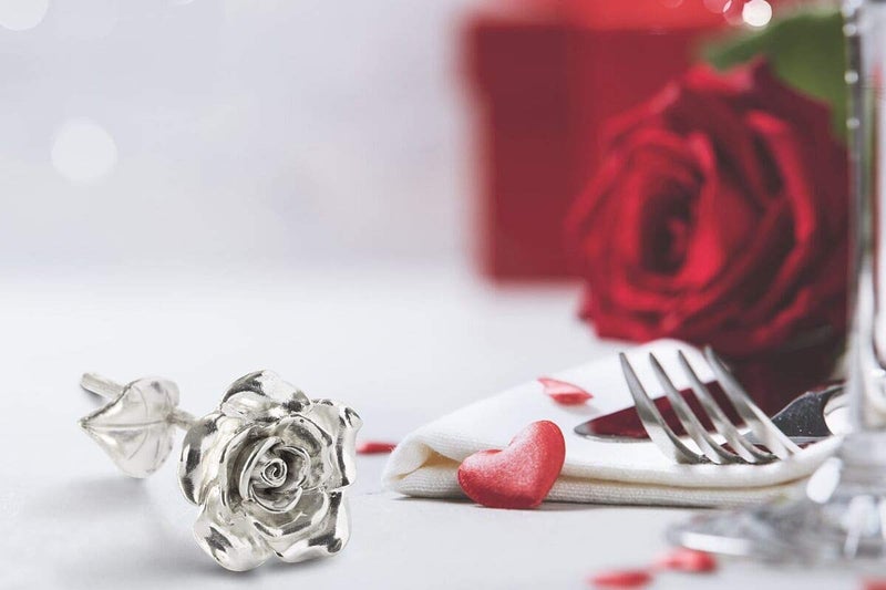 BESZONE Tin Rose 10th Anniversary for Her Gift - Tin Gift 10 Year Wedding Anniversary for Wife Couples, Solid Pure Casted Everlasting Rose Tenth Decoration Aluminum for Him - Image 2