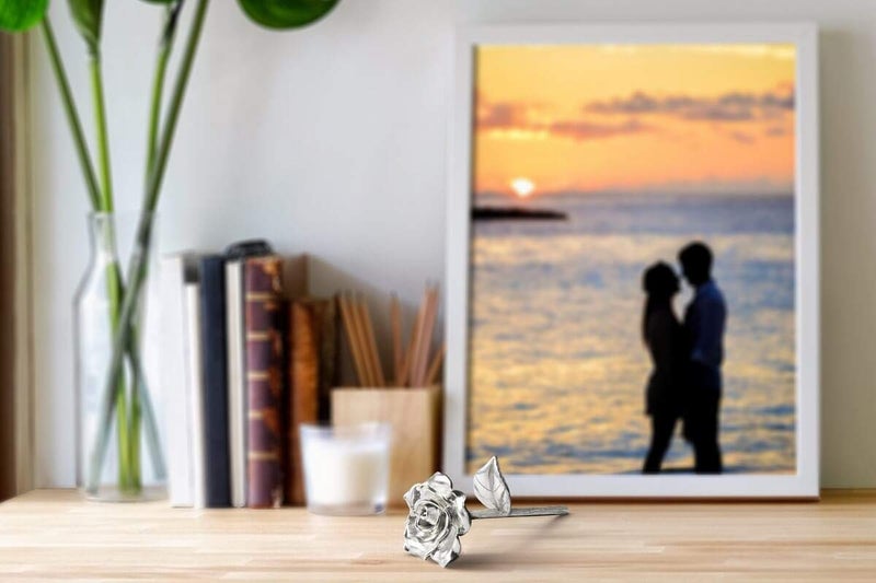 BESZONE Tin Rose 10th Anniversary for Her Gift - Tin Gift 10 Year Wedding Anniversary for Wife Couples, Solid Pure Casted Everlasting Rose Tenth Decoration Aluminum for Him - Image 4