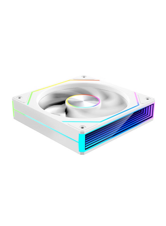 Play Jia Wanjiajingjing 8pro Argb White Reverse Fan, Case Cooling 12cm Fan, Rgb Synchronization, 5v 3-pin Argb Pwm Temperature Control Speed Adjustment - Image 4