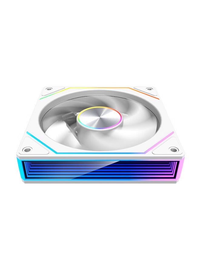 Play Jia Wanjiajingjing 8pro Argb White Reverse Fan, Case Cooling 12cm Fan, Rgb Synchronization, 5v 3-pin Argb Pwm Temperature Control Speed Adjustment - Image 5