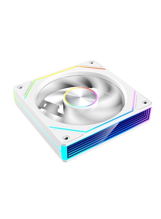 Play Jia Wanjiajingjing 8pro Argb White Reverse Fan, Case Cooling 12cm Fan, Rgb Synchronization, 5v 3-pin Argb Pwm Temperature Control Speed Adjustment - Image 3