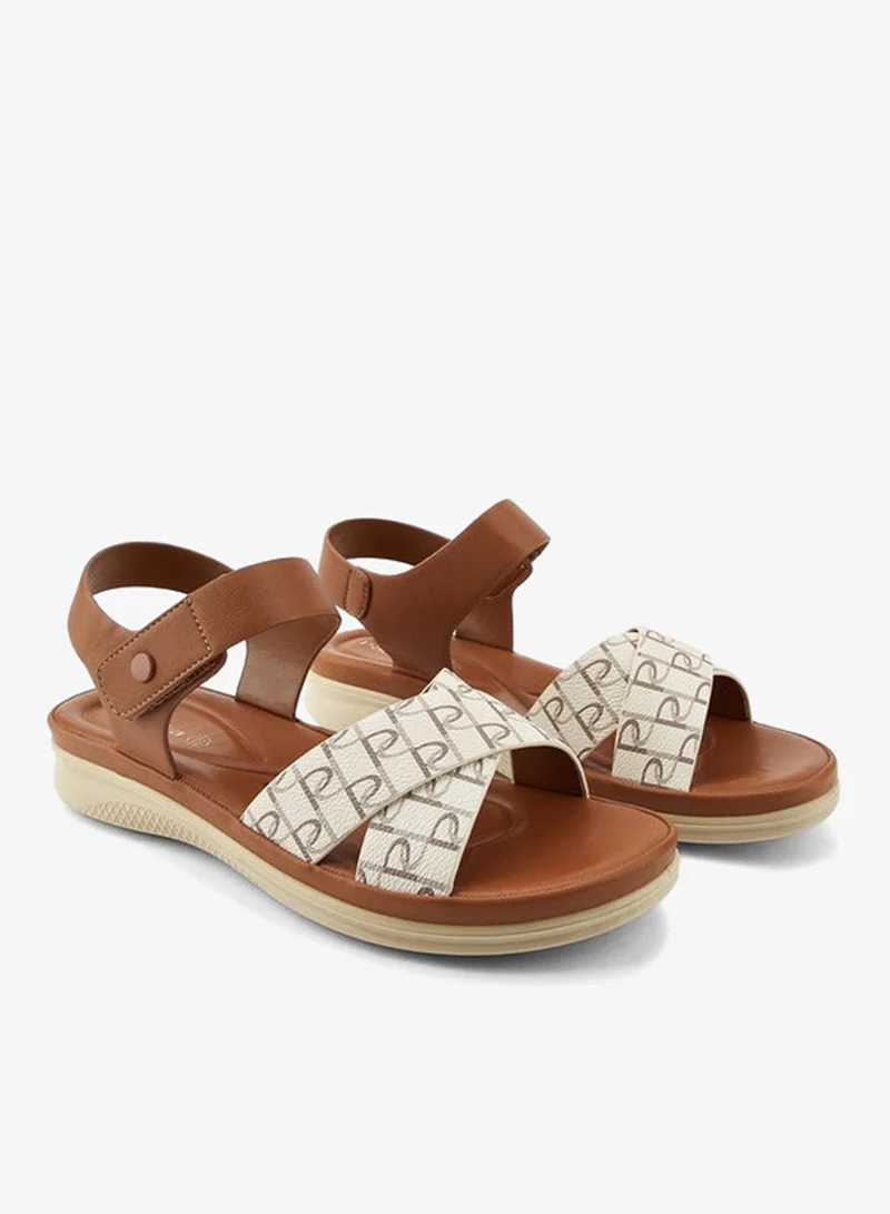 Paprika Women's Printed Hook and Loop Sandals