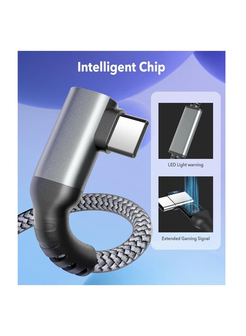 Rock Pow Link Cable 16 FT 5M for Meta Oculus Quest 3 Quest 2 Pro Accessories 3 in 1 Charging While Playing All Day with USB C Sufficient Power for VR Headset - Image 2