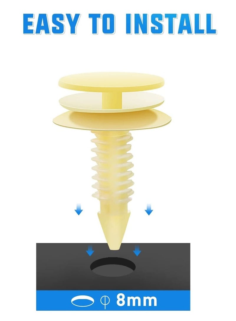 Excefore Door Trim Panel Clips Car Retainers Clips, GM Front Clip Automotive Body Parts Replacement for 10153057 Chevy Buick GMC Jimmy Pontiac Grand Prix 8mm Hole(50Pcs) - Image 3