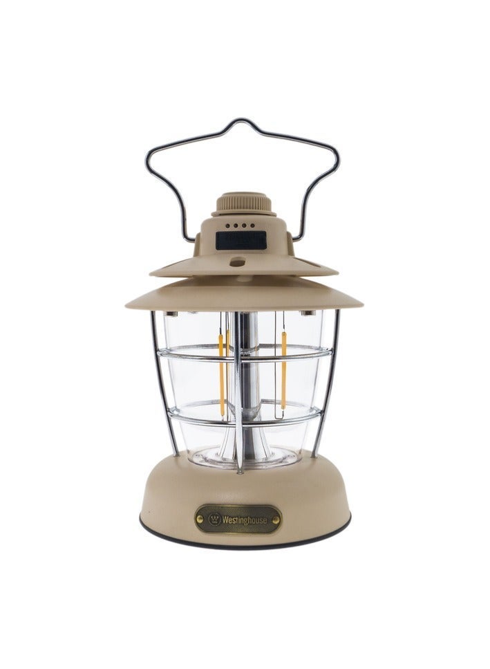 ويستنجهاوس مصباح التخييم القابل لإعادة الشحن Westinghouse WF241-CB – مصباح LED على الطراز القديم مع شحن USB، ضوء دافئ قابل للتعتيم، وقت تشغيل طويل، مصباح محمول مقاوم للماء للتخييم والمشي لمسافات طويلة وحالات الطوارئ والمغامرات في الهواء الطلق - Image 4