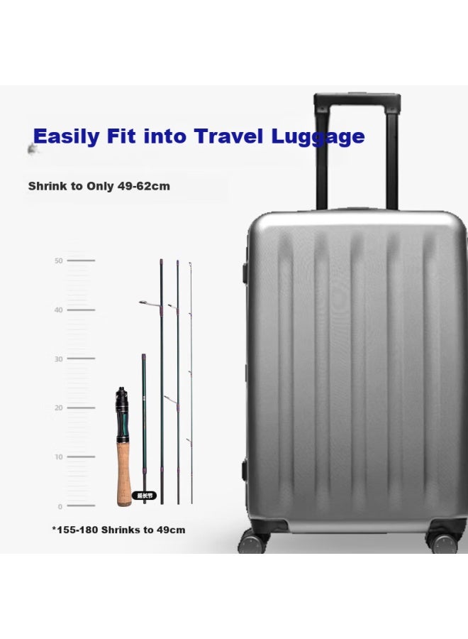 Fishingfans Fishing Fans, Lanxi Multi-section Portable Travel Telescopic Rod, Fuji Guide Rings, Micro Fishing Rod, 1.55-1.8 Meters, With Rod Case And Handle - Image 2