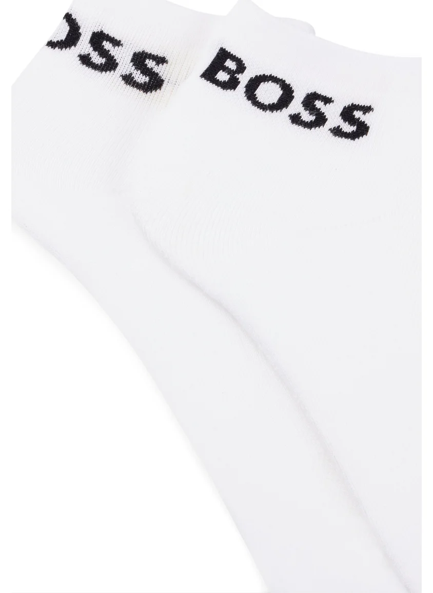 BOSS Two-pack of ankle-length socks in stretch fabric