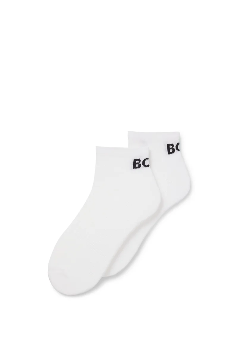 BOSS Two-pack of ankle-length socks in stretch fabric