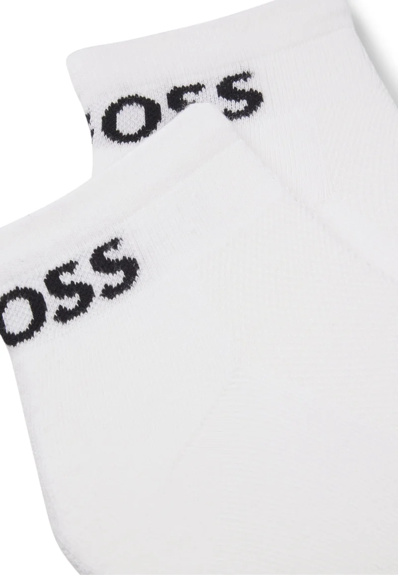 BOSS Two-pack of ankle-length socks in stretch fabric
